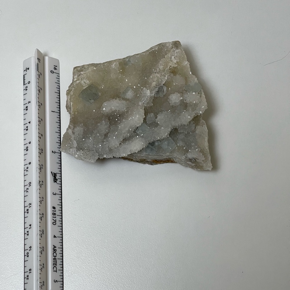 Cubic fluorite on Druze Quartz 💛HP💛 - Picture 13 of 16